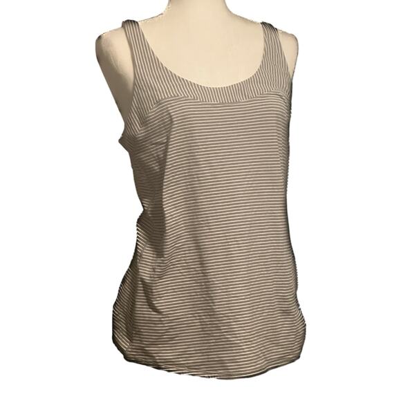 lululemon athletica Tops - Lululemon Women's First Base Racerback Tank Gray and White Striped Size 8
